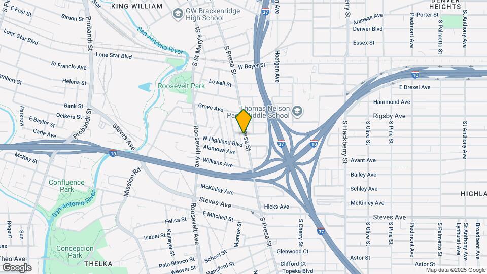 2505 S Presa St Map and Location Details