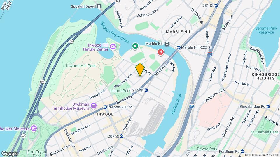 77 Park Terrace E Map and Location Details