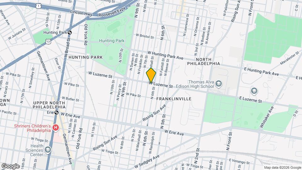 614 W Luzerne St Map and Location Details