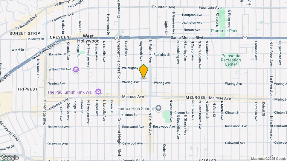 802 N Hayworth Ave Mapa y Detalles de la Ubicación