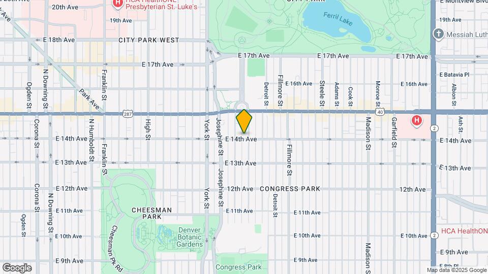 2525 E 14th Ave Map and Location Details