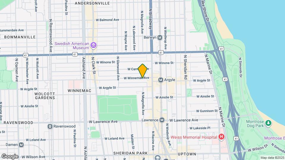 1233 W Winnemac Ave Map and Location Details