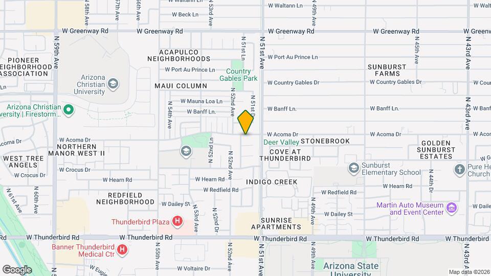 5117 W Acoma Dr Map and Location Details