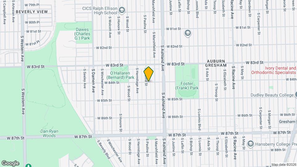 8401 S Paulina St Map and Location Details