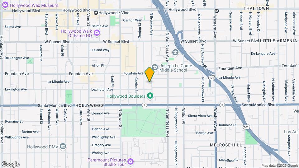 1219 N Bronson Ave Map and Location Details