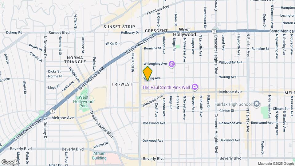 737 N Alfred St, Unit Beautiful Art Deco Studio Map and Location Details