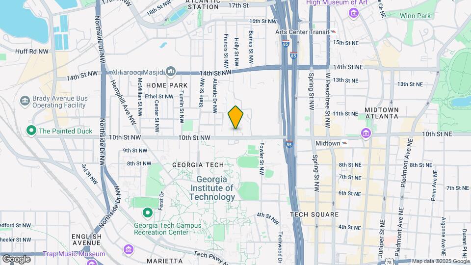 Georgia Tech Family Apartments Map and Location Details