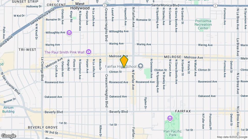 609 N Hayworth Ave Map and Location Details