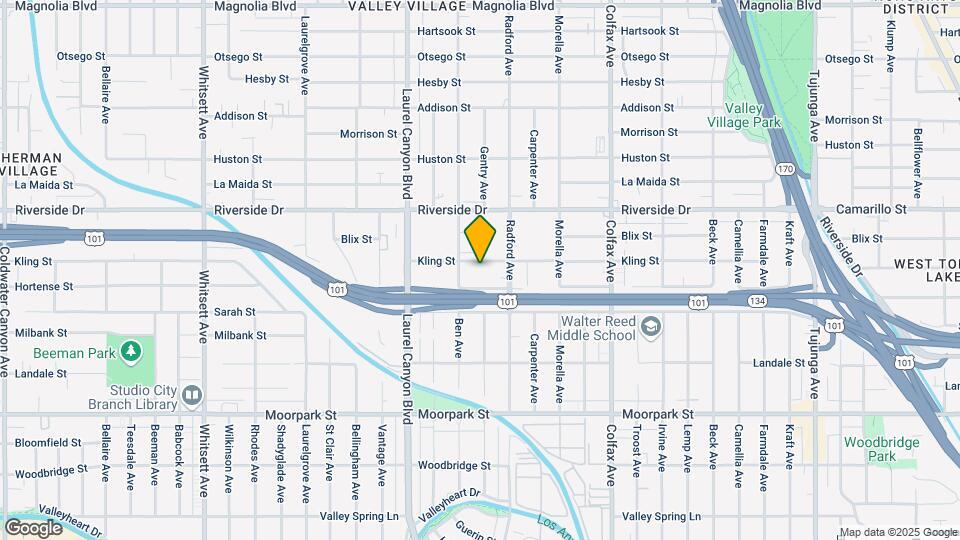11930 Kling Street Map and Location Details