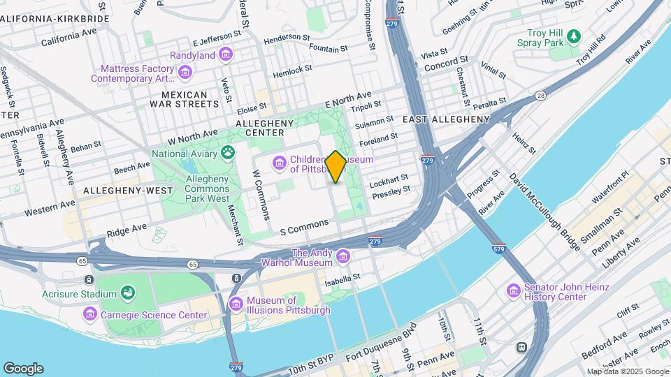Allegheny Commons Map and Location Details