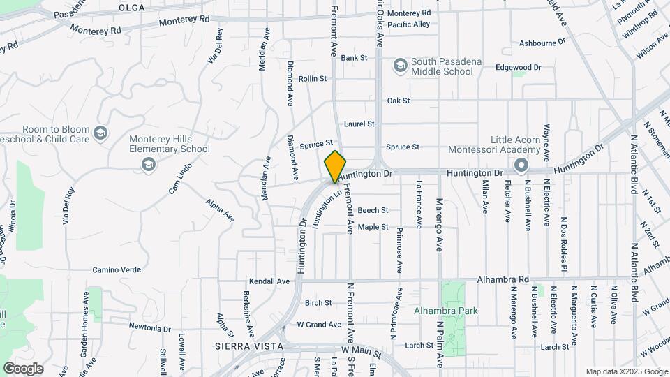 1313 Huntington Dr Map and Location Details