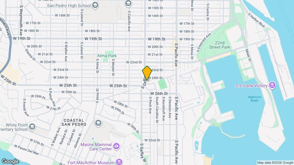 2424 S Gaffey St Mapa y Detalles de la Ubicación