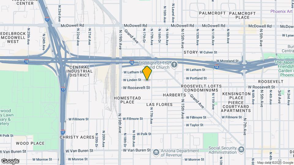 1709 Linden St Mapa y Detalles de la Ubicación