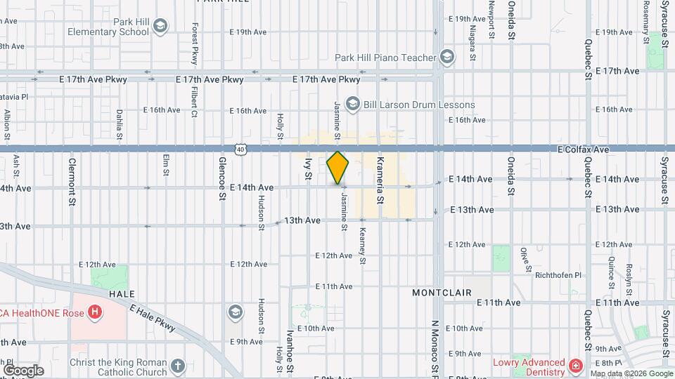 5938 E 14th Ave Map and Location Details