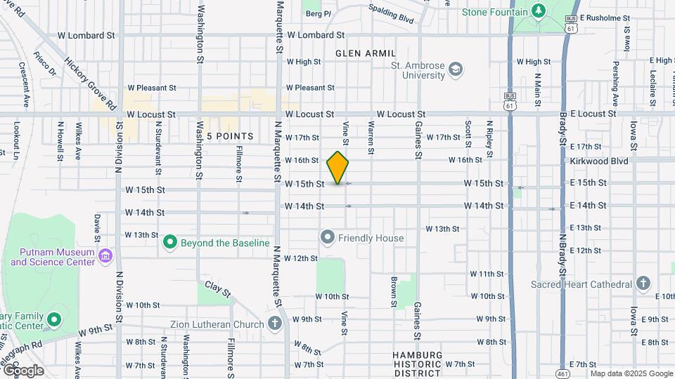 1009 W 15th St-Unit -1009 1/2 West 15th Street Mapa y Detalles de la Ubicación