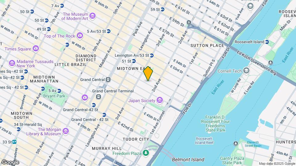 229 E 49th St Mapa y Detalles de la Ubicación