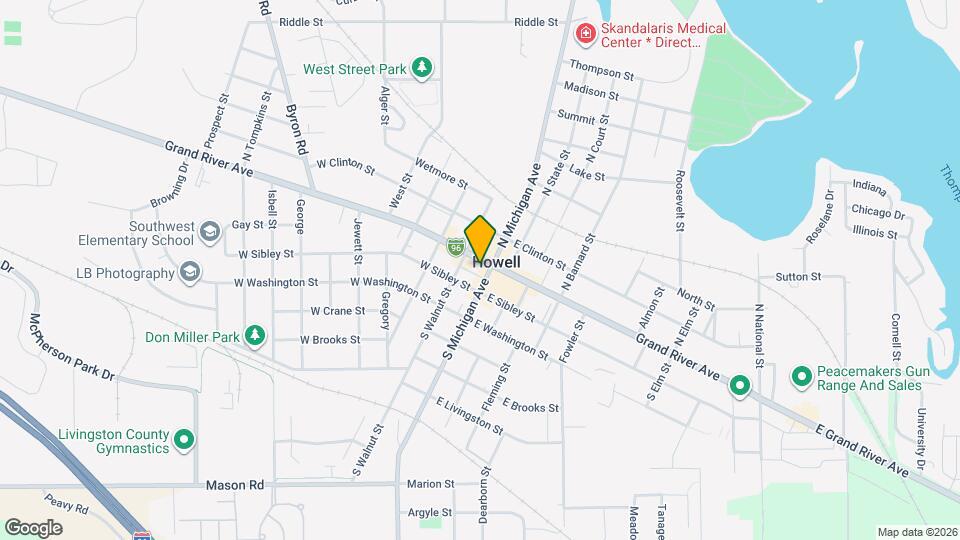 107 W Grand River Ave Mapa y Detalles de la Ubicación