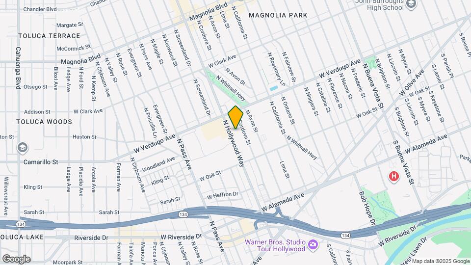 504 N Hollywood Way Map and Location Details