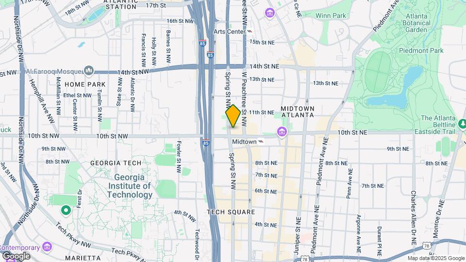 1010 W Peachtree St NW, Unit 108-D Map and Location Details