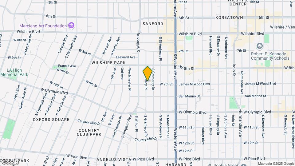 870 S Gramercy Pl Map and Location Details