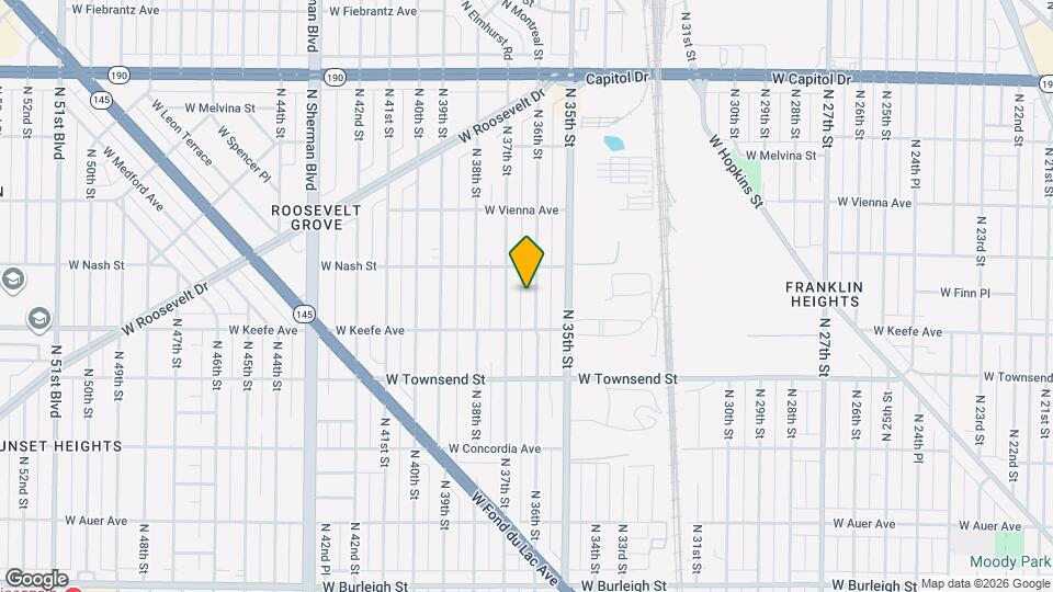 3609 N 36th St Mapa y Detalles de la Ubicación