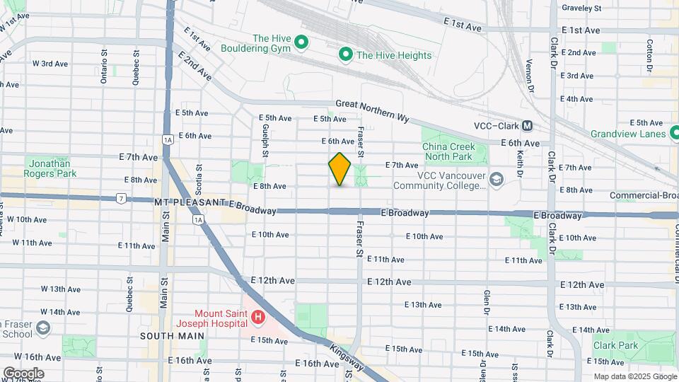 628 E 8th Ave Map and Location Details