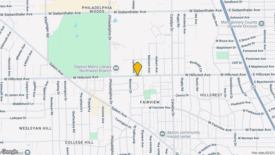 1120 W Hillcrest Ave Mapa y Detalles de la Ubicación