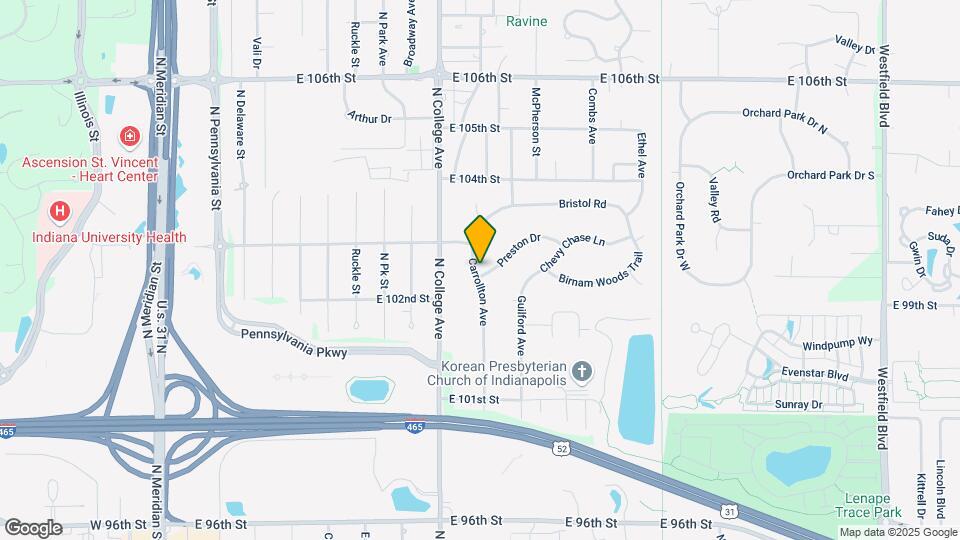 10229 Carrollton Ave Map and Location Details