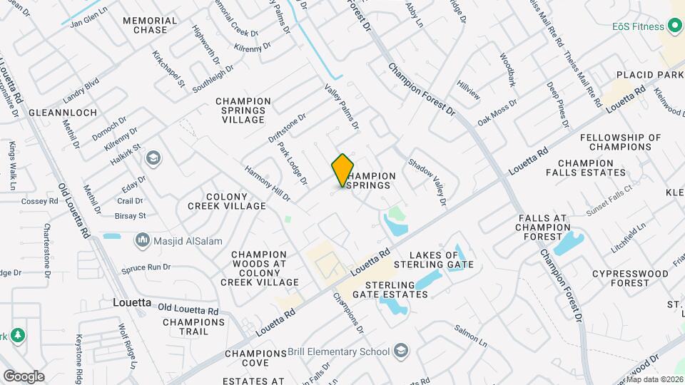 8815 Vista Springs Dr Map and Location Details