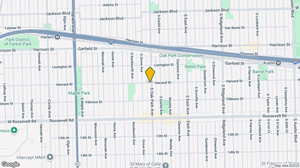 1101 S Oak Park Ave Map and Location Details