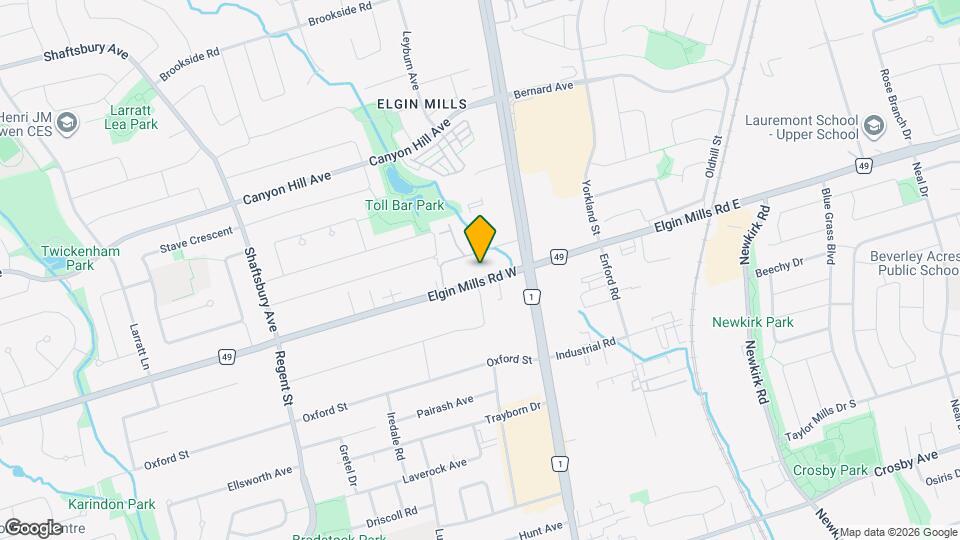 54 Elgin Mills Rd W Map and Location Details