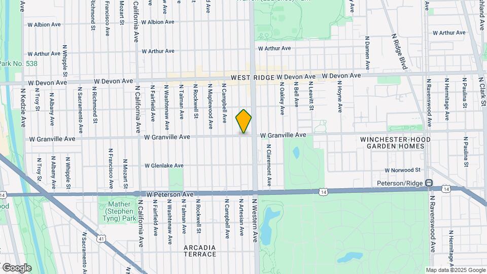 6155-6157 N Artesian Ave Map and Location Details