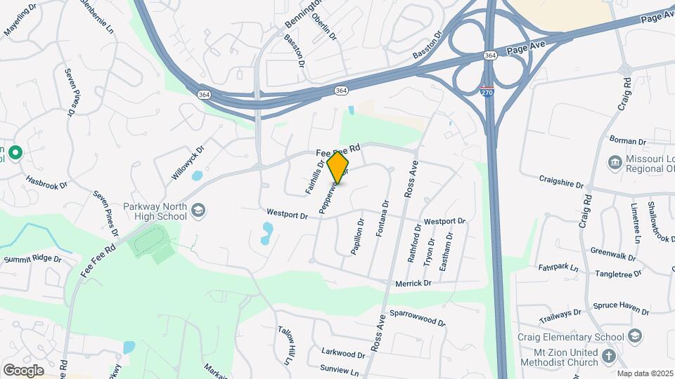 1640 Pepperwood Dr Map and Location Details