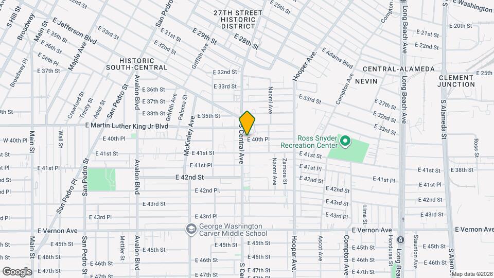 1110 E 40th Pl Map and Location Details