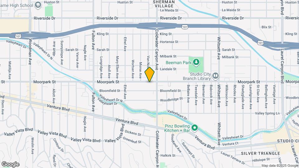 12928 Moorpark St Mapa y Detalles de la Ubicación