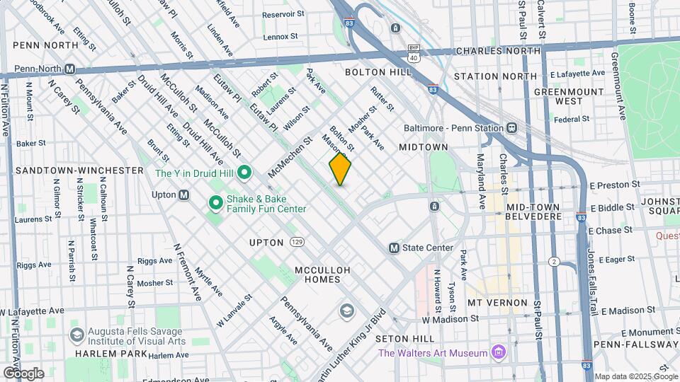 1313 Eutaw Pl Map and Location Details