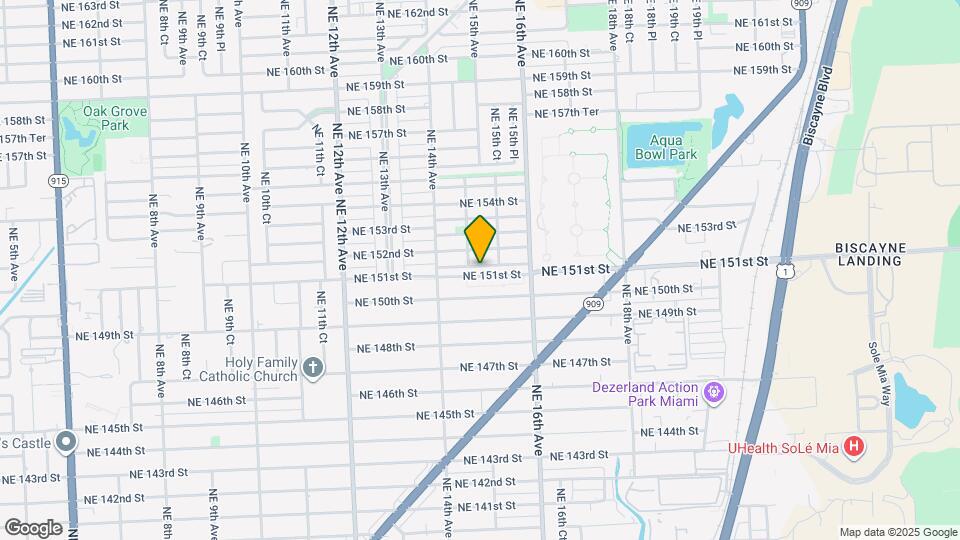 1490 NE 151st Terrace Map and Location Details