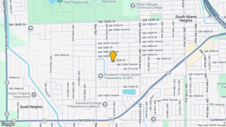 12441 SW 190th Terrace Map and Location Details