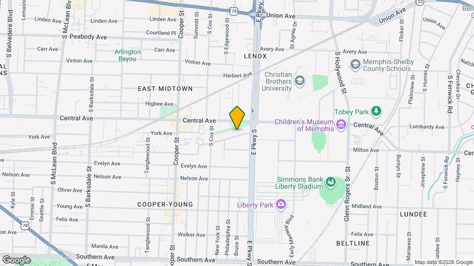 2290 York Ave, Unit Cooper Young Duplex Map and Location Details