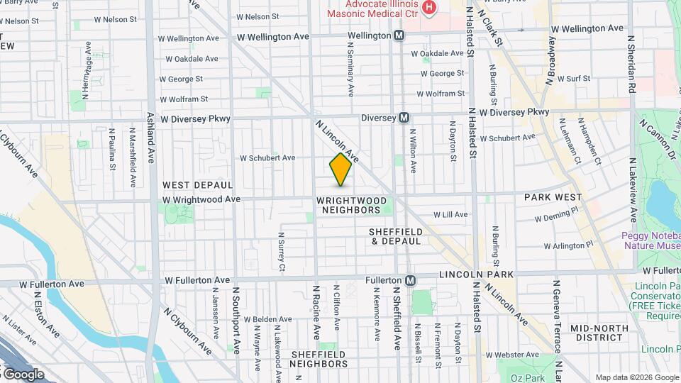 1118 W Wrightwood Ave Map and Location Details