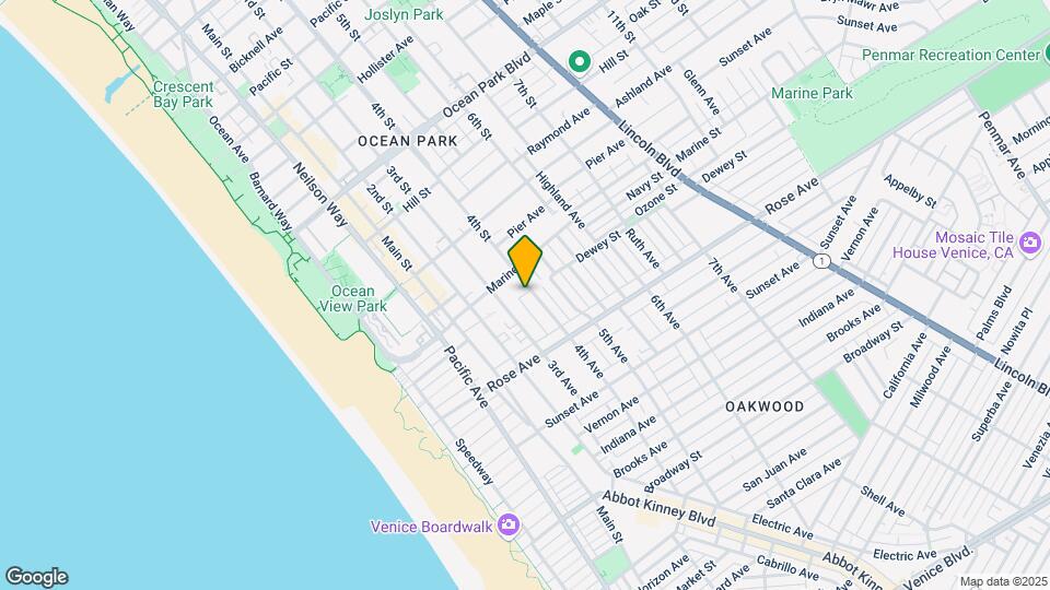 203 4th Ave, Unit 203 4th ave. Venice Mapa y Detalles de la Ubicación