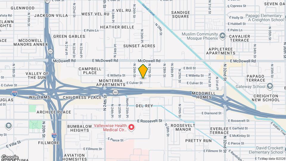 2626 E Culver St Map and Location Details