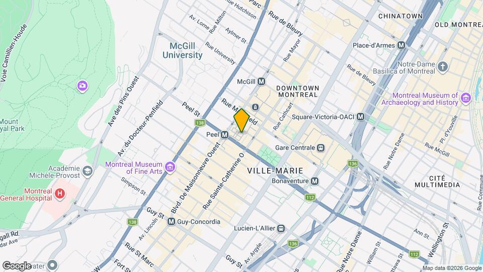 Les Cours Mont-Royal Map and Location Details