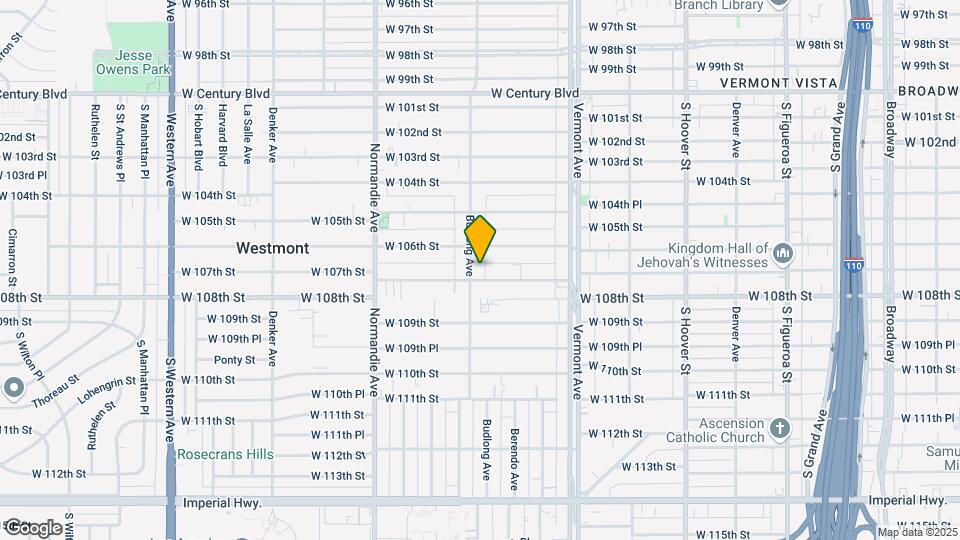 10626 S. Budlong Ave. Mapa y Detalles de la Ubicación