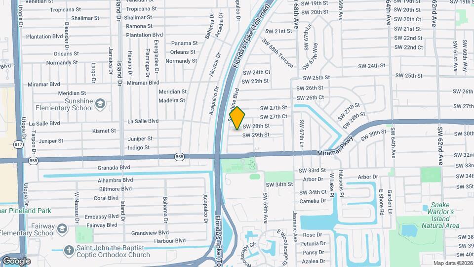 7051 SW 29th St Map and Location Details