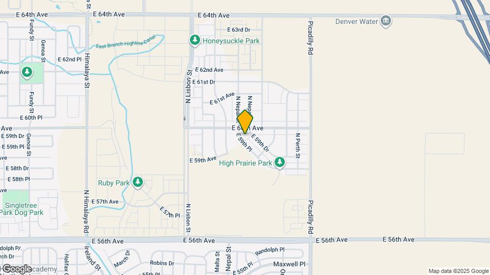 21205 E 59th Pl Map and Location Details