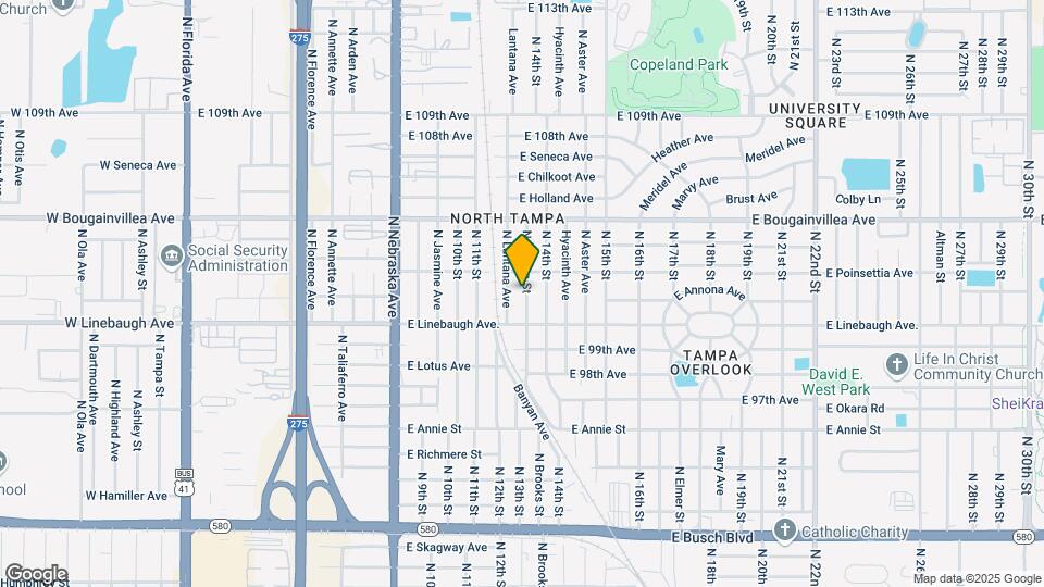 10014 N Brooks St Map and Location Details
