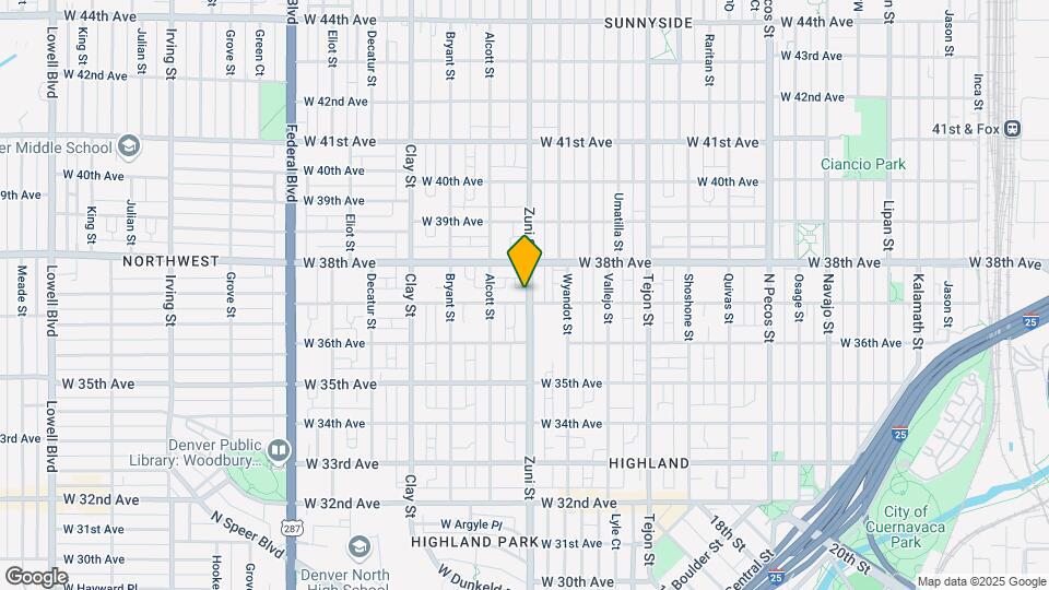 2407 W 37th Ave Map and Location Details
