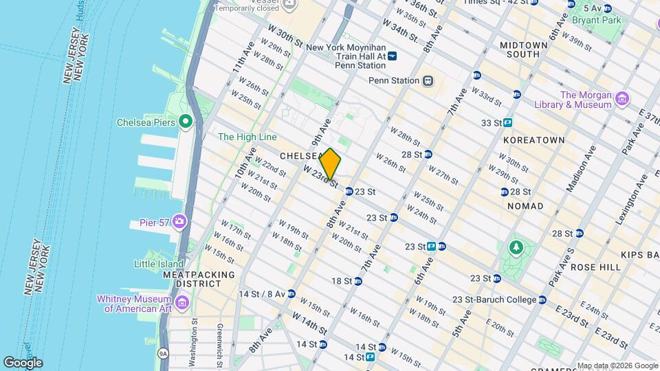 326 W 23rd St Mapa y Detalles de la Ubicación