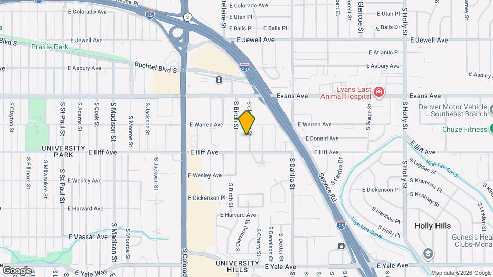 2255 S Clermont St Map and Location Details